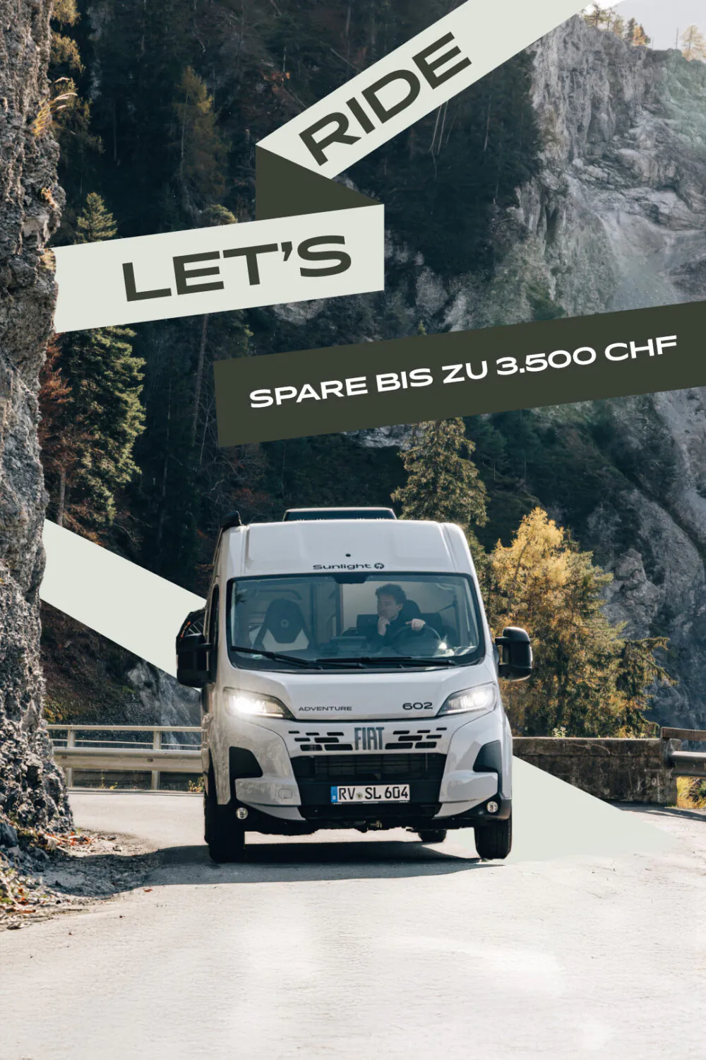 Sunlight Camper in malerischer Landschaft